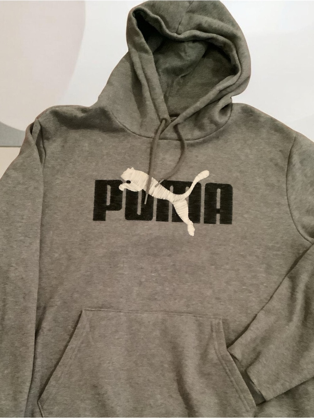Puma Gray Crewneck Hoodie with Logo